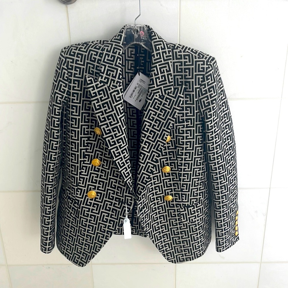 Balmain logo print jacket